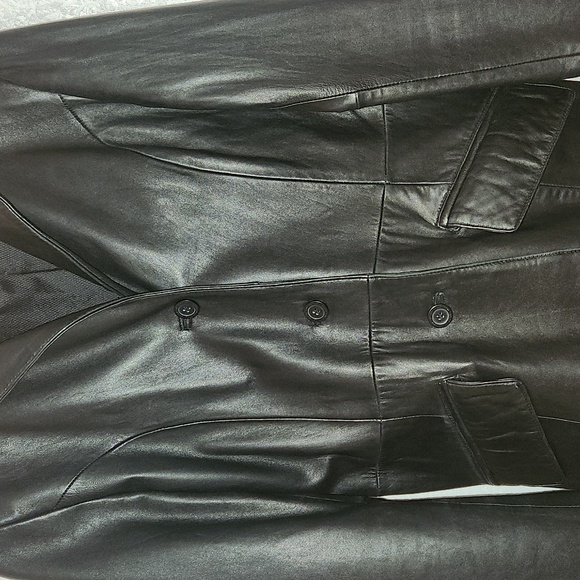 Vintage black Adler Collection leather coat women's M - Picture 3 of 5